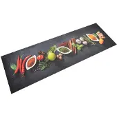 vidaXL Keukenmat wasbaar kruidenprint 60x180 cm fluweel