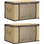 vidaXL opbergdoos met doorzichtige zijkant 2 st Nonwoven stof 37,5 L
