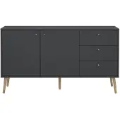 Ebuy24 Dressoir met 2 deuren en 3 lades met houten poten b147,2 cm tarp