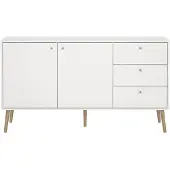 Ebuy24 Dressoir met 2 deuren en 3 lades met houten poten b147,2 cm tarp