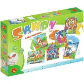 Alexander Toys Sandy Sand Painting, grote doos, voor jongens en meisjes, set om afbeeldingen mee te kleuren