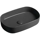 Isvea Infinity Oval Opbouwwastafel, 55x36cm, antraciet