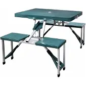 vidaXL Campingset inklapbaar lichtgewicht 120x60 cm aluminium groen