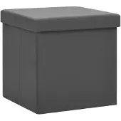 vidaXL Opbergkruk inklapbaar PVC grijs