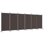 vidaXL Kamerscherm met 6 panelen 520x180 cm stof bruin