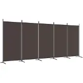 vidaXL Kamerscherm met 5 panelen 433x180 cm stof bruin