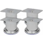 vidaXL Bankpoten rond chroom 60 mm 4 st