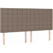 vidaXL Hoofdbord taupe 180x5x118/128 cm Stof