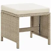vidaXL Tuinset voor buiten, 9-delig, met kussens, van polyrotan, kleur beige