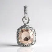 Cavill - Morganiet hanger 1,5 ct - Gerhodineerd 925 sterling zilver - Antieke kussenslijpvorm - Elegant dames sieraad - Mozambique edelsteen