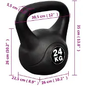 vidaXL Kettlebell met kunststof mantel 24kg