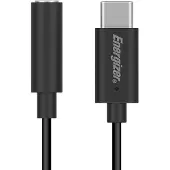 Energizer Audio Adapter 3,5 mm Jack naar USB-C - 11 cm (USB Type C), Adapter voor mobiel apparaat, Zwart