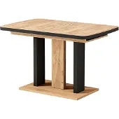 Vicco Eettafel Fenaro, Zwart/Eiken, 120-160 x 80 cm 2 delen