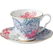 Wedgwood - Butterfly Bloom - Kop en schotel Blauw&Pink