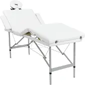 vidaXL Massagetafel inklapbaar met aluminium frame (vier delen / crèmewit)