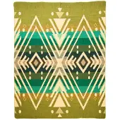 EcuaFina | Handgemaakt plaid Imbabura wol groen 235x195x1 cm plaids | NADUVI