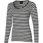Apollo - Party T-shirt dames lange mouwen - Strepen - Zwart-Wit - Maat XS - Carnaval - Carnavalskleding dames - Carnavalskleding