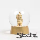 Stoobz Design Stoobz Kabouter f*ck you schudbol goud goud Polyresin Sneeuwbol
