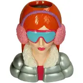 HD Collection Vaas Fashion Ski Lady Polyresin Multi 25x16x28cm