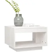 vidaXL Salontafel 50x50x33,5 cm massief grenenhout wit