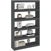 vidaXL Boekenkast/kamerscherm 100x30x167,5 cm massief grenenhout grijs