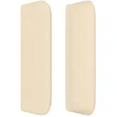 vidaXL Hoofdbord met randen 203x16x78/88 cm stof crèmekleurig