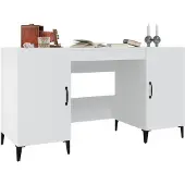 vidaXL Bureau 140x50x75 cm bewerkt hout wit