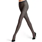 Falke Old Fashioned gedessineerd materiaal transparent 20 DEN panty dames blauw - maat S