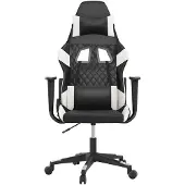 vidaXL Gamestoel kunstleer zwart en wit
