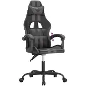 vidaXL Gamestoel kunstleer zwart en grijs