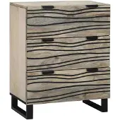 vidaXL Dressoir Wit 60 x 33,5 x 75 cm Massief mangohout