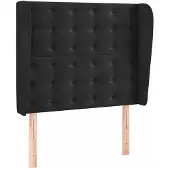 vidaXL Hoofdbord met randen 93x23x118/128 cm fluweel zwart