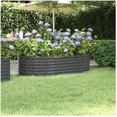 vidaXL Plantenbak 152x80x36 cm gegalvaniseerd staal antracietkleurig