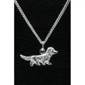 MOOYE ® - Collectie Zilveren Teckel ketting hanger - haar