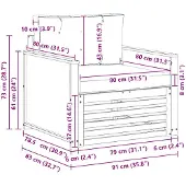 vidaXL Buiten Midden Sofa Naturel
