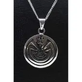 MOOYE ® - Collectie Zilveren Indiaan Doolhof rond hopi style ketting hanger