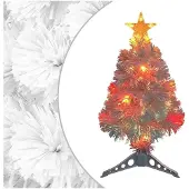 vidaXL Kunstkerstboom met verlichting 64 cm glasvezel wit