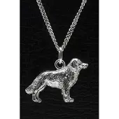 MOOYE ® - Collectie Zilveren Friese Stabyhoun ketting hanger - groot