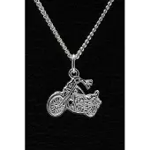 MOOYE ® - Collectie Zilveren Motor ketting hanger - plat