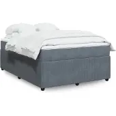 vidaXL Boxspringbed met matras, donkergrijs, 160x200 cm, fluweel
