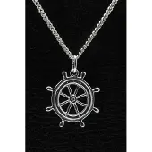 MOOYE ® - Collectie Zilveren Stuurrad ketting hanger - 2