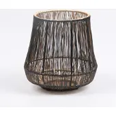Massamarkt Draadlantaarn Niels Zwart/goud 11x11x11cm zwart Massamarkt Windlicht