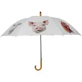 Esschert Design Paraplu Boerderijdieren Wit wit Polyester