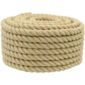 vidaXL Boottouw 2 mm 50 m Naturel
