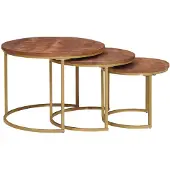 vidaXL Nesting Koffietafels 3 st Honing bruin 60 x 60 x 45 cm