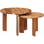 vidaXL Nesting Koffietafels 2 st Bruin Ø 50 x 40 cm