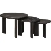 vidaXL - Nesting - Koffietafels - 3 - st - Wit - Ø - 54 - x - 40 - cm - Massief - Mango - Hout
