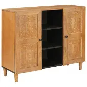 vidaXL Dressoir 90 x 33 x 75 cm Massief Mango Hout