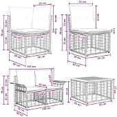 vidaXL Tuinset met 12 zitplaatsen, zwart en donkergrijs, polyester