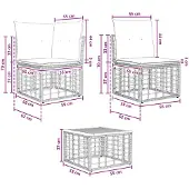 vidaXL Tuinset met 14 stukken. Natuurlijke en crème-witte polyester stof